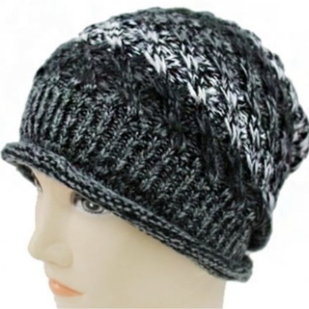 Stylish Black & White Knit Beanie
